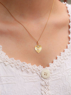 Médaille amour AUGIS coeur strié Plus qu'hier moins que demain or jaune rubis - Castafiore