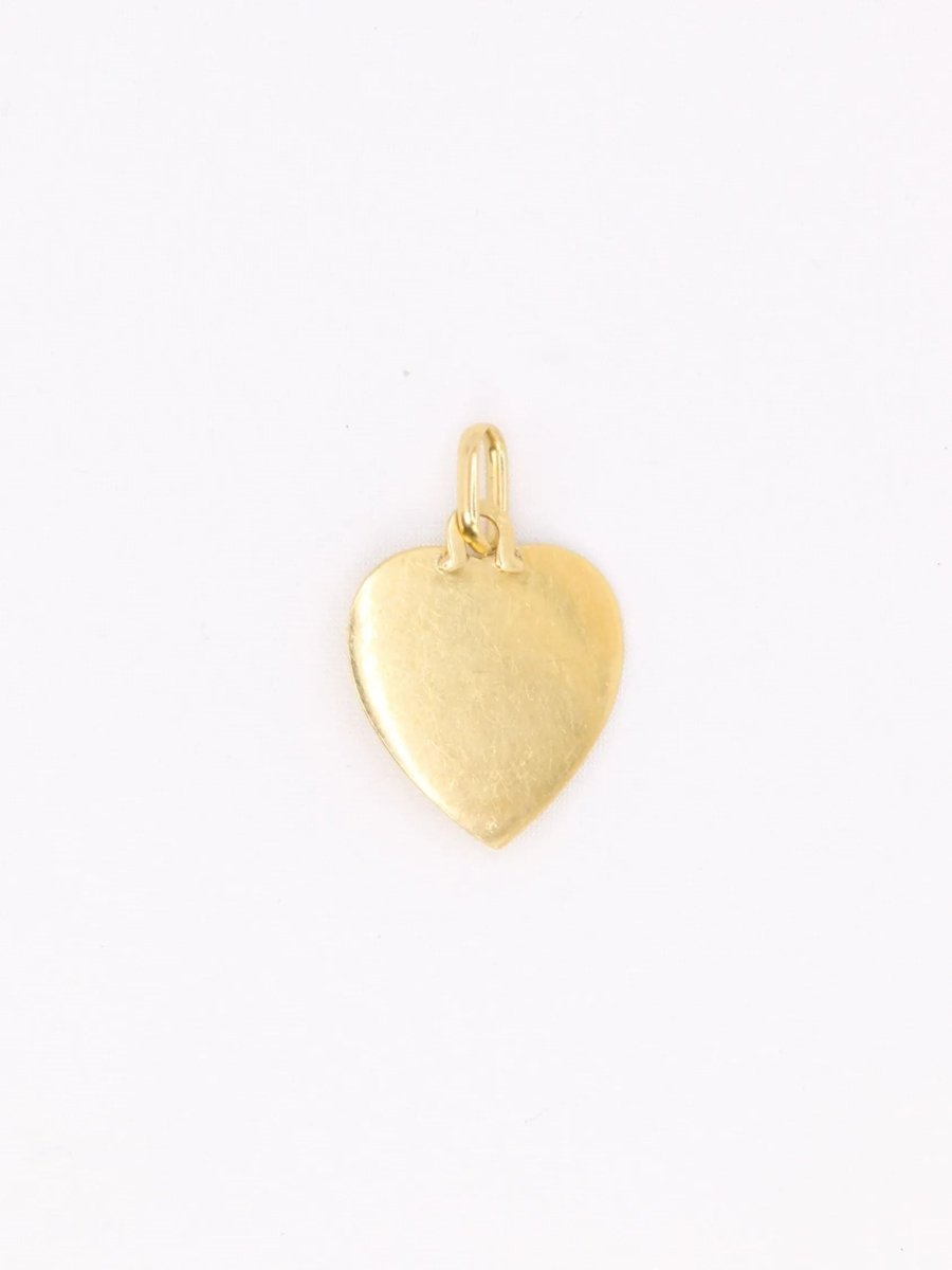Médaille amour AUGIS coeur strié Plus qu'hier moins que demain or jaune rubis - Castafiore