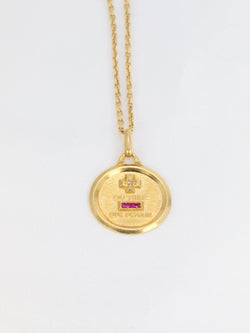 Médaille Amour Augis Plus qu’hier moins que demain en or, diamant et rubis - ca 1970 - Castafiore