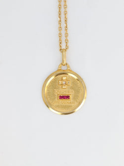 Médaille Amour Augis Plus qu’hier moins que demain en or, diamant et rubis - ca 1970 - Castafiore