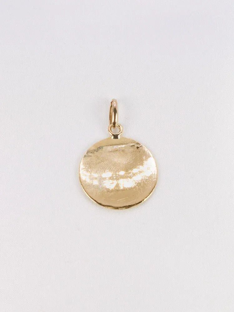 Médaille amour Augis ronde Plus qu'hier moins que demain or jaune diamant rubis - Castafiore