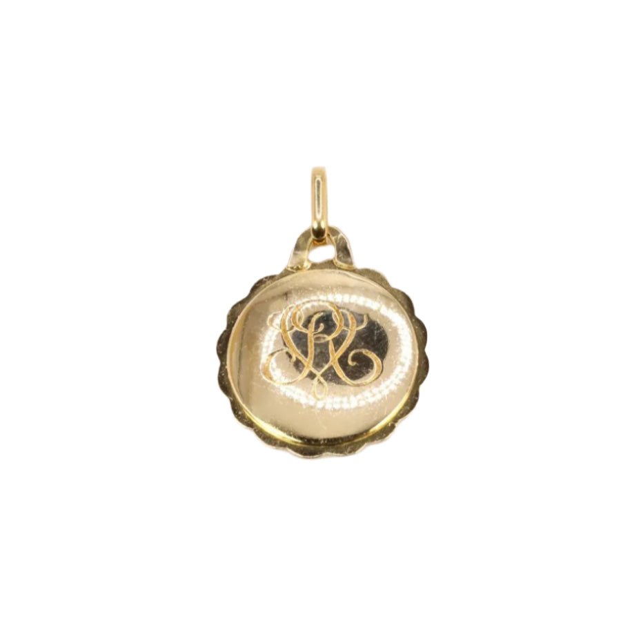 Médaille amour Augis ronde Plus qu’hier moins que demain or jaune rubis - Castafiore