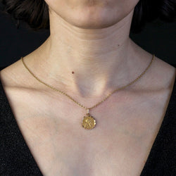 Médaille ancienne angelot or rose - Castafiore