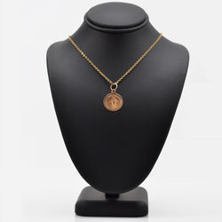 Médaille ancienne de baptême or rose - Castafiore