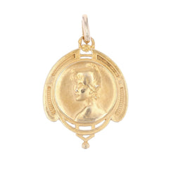 Médaille ancienne portrait de femme - Castafiore