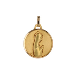Médaille AP Vierge en prière en or jaune - Castafiore
