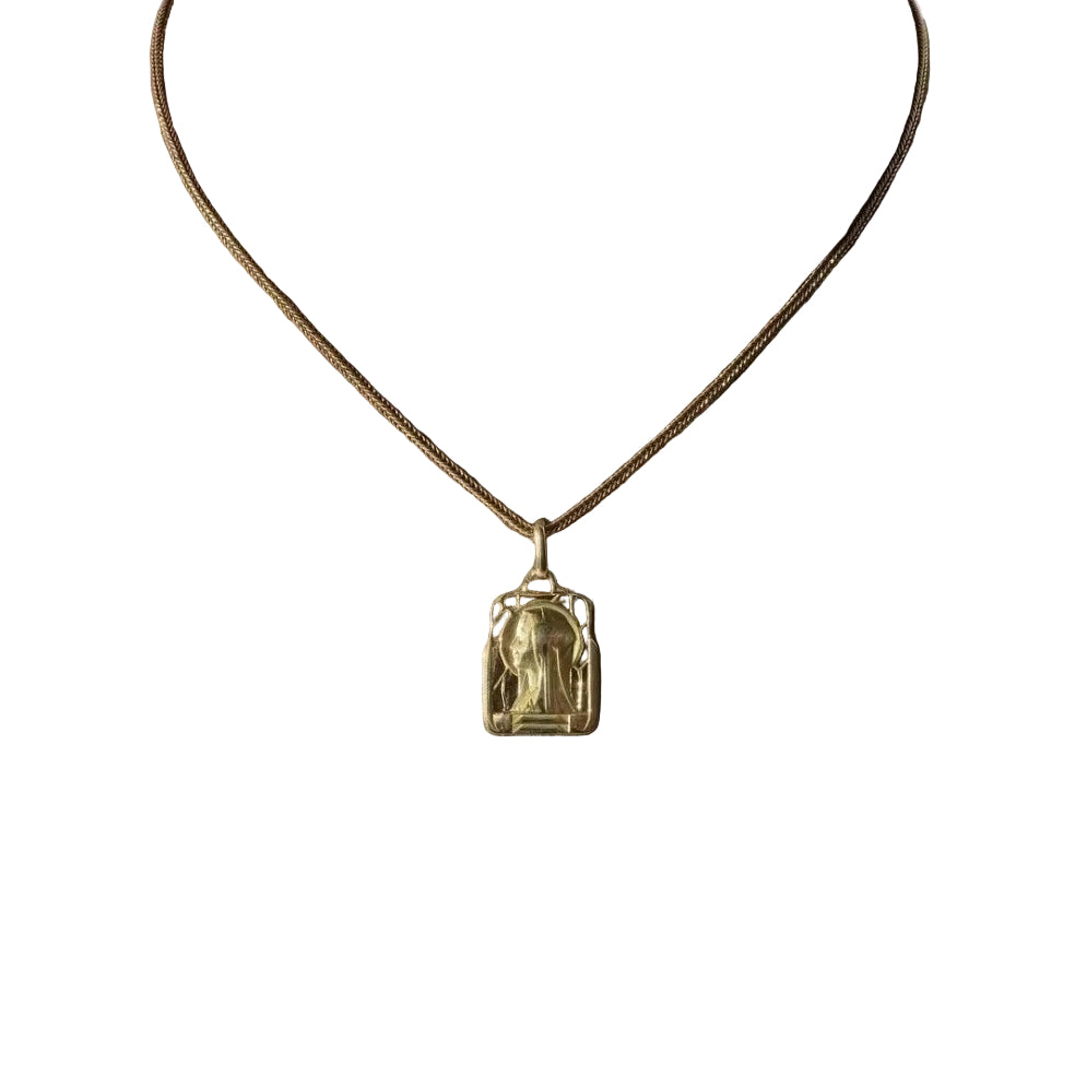 Médaille Art Déco Vierge Marie Vitrail - Castafiore