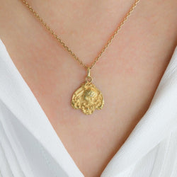 Médaille Art Nouveau femme de profil or jaune - Castafiore