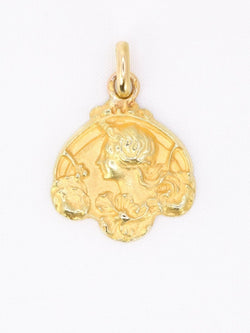Médaille Art Nouveau femme de profil or jaune - Castafiore