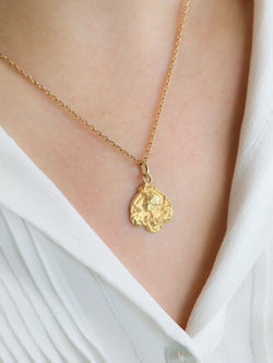 Médaille Art Nouveau femme de profil or jaune - Castafiore