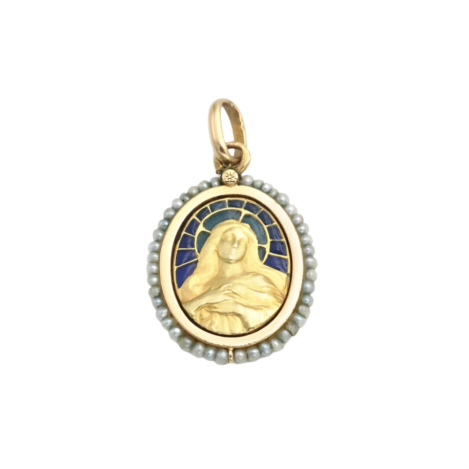 Médaille Art Nouveau Vierge Marie en or - Castafiore