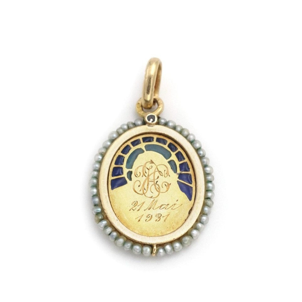 Médaille Art Nouveau Vierge Marie en or - Castafiore