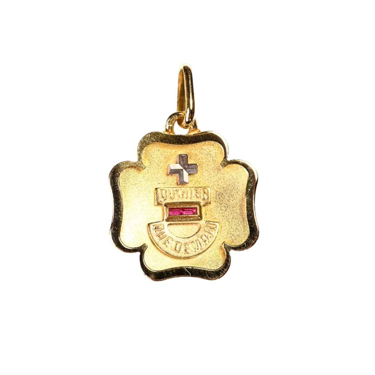 Médaille AUGIS en or jaune, or blanc et rubis - Castafiore