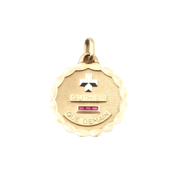 Médaille AUGIS en or jaune, or blanc et rubis - Castafiore