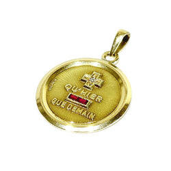 Médaille AUGIS en or jaune, rubis et diamant - Castafiore