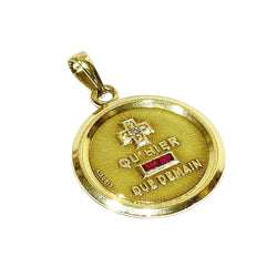 Médaille AUGIS en or jaune, rubis et diamant - Castafiore