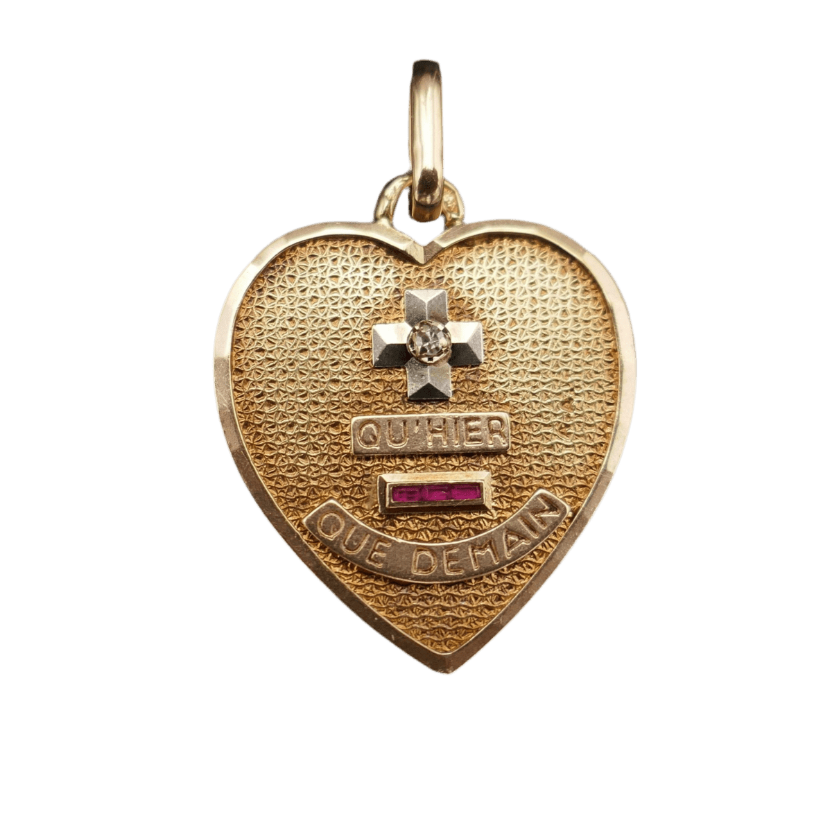 Médaille AUGIS en or jaune, rubis et diamants - Castafiore