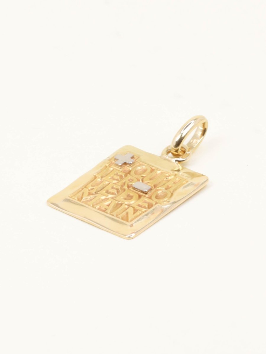 Medaille Augis rectangulaire Plus hier Moins Demain or jaune - Castafiore