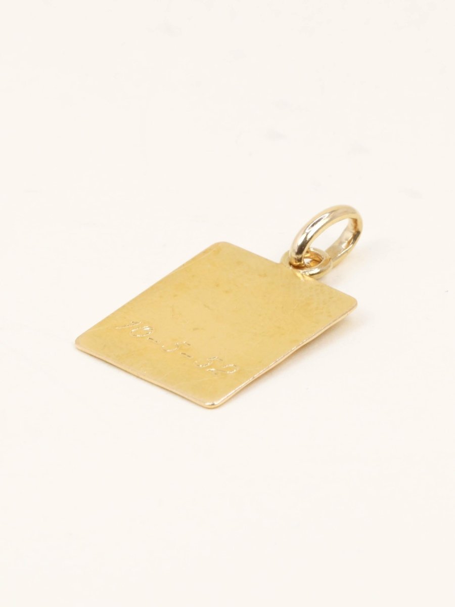 Medaille Augis rectangulaire Plus hier Moins Demain or jaune - Castafiore