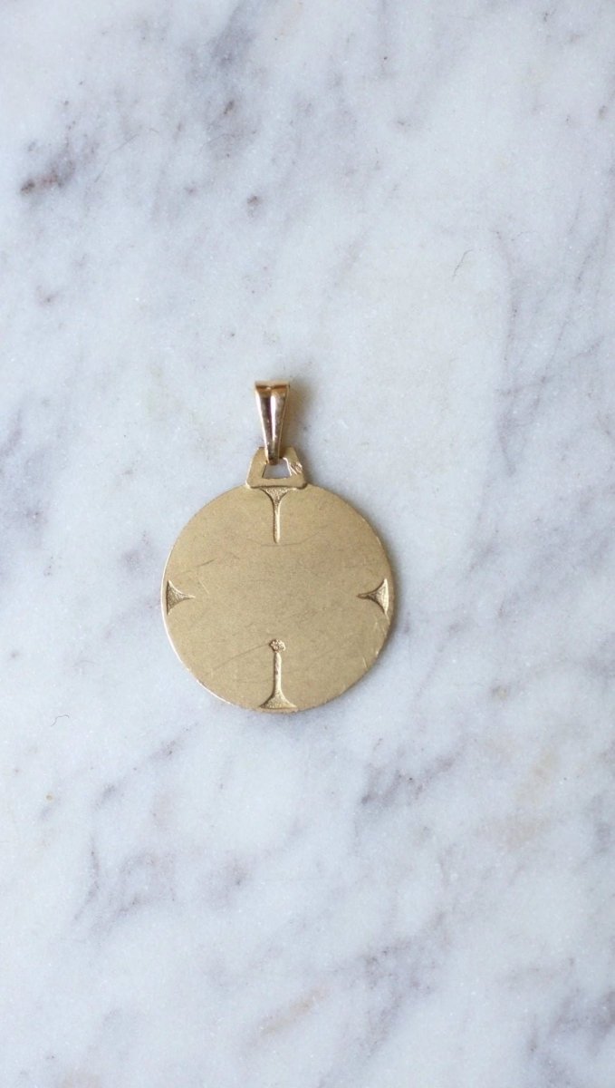 Médaille Chrétienne Art Déco or jaune - Castafiore