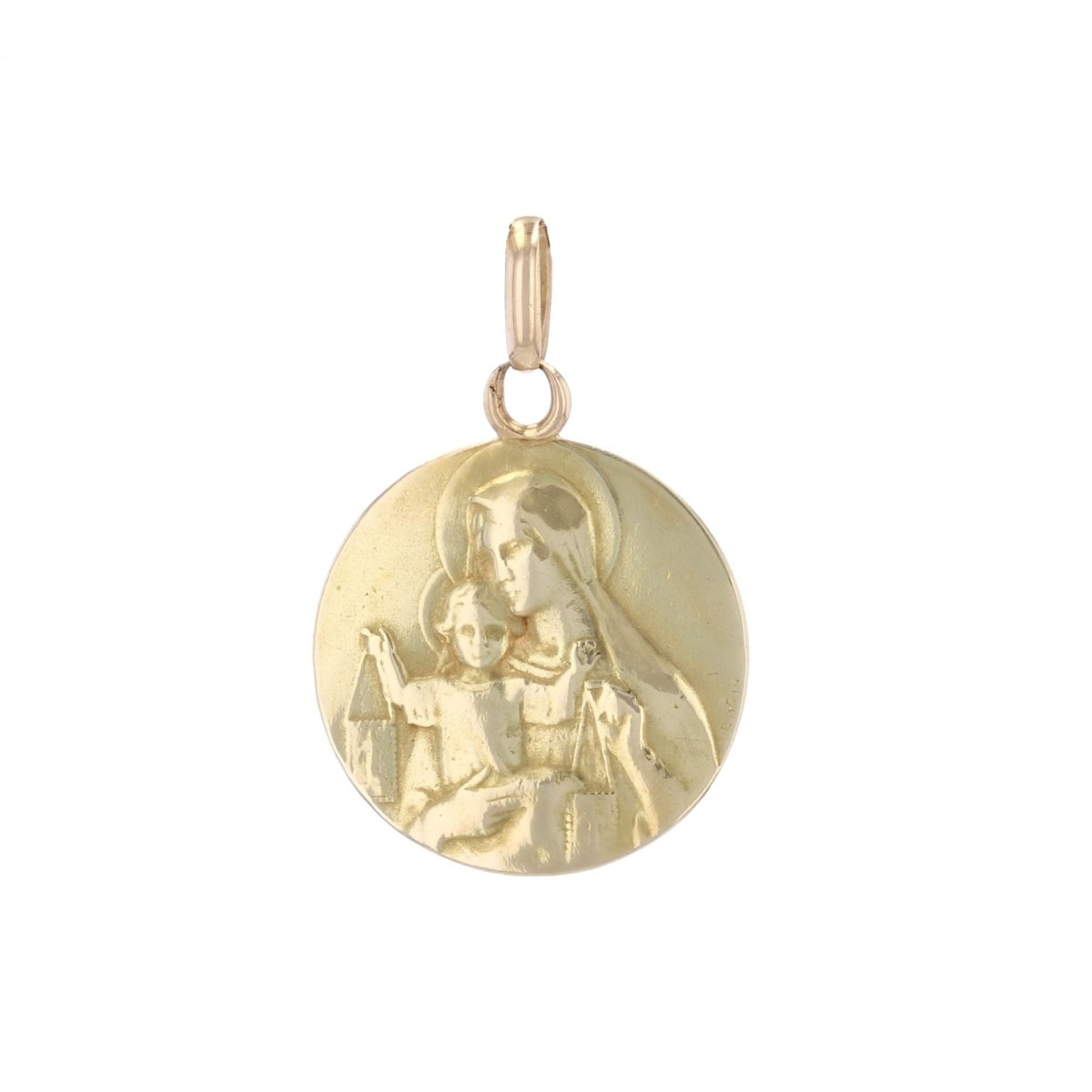 Médaille Christ vierge scapulaire en or jaune - Castafiore