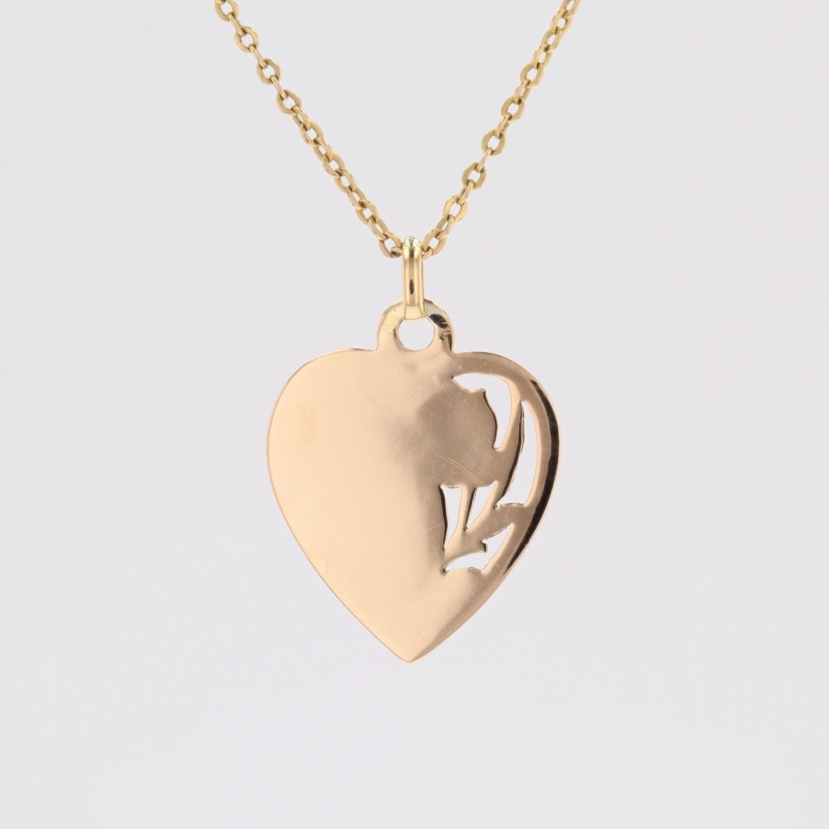 Médaille cur ajouré or rose - Castafiore
