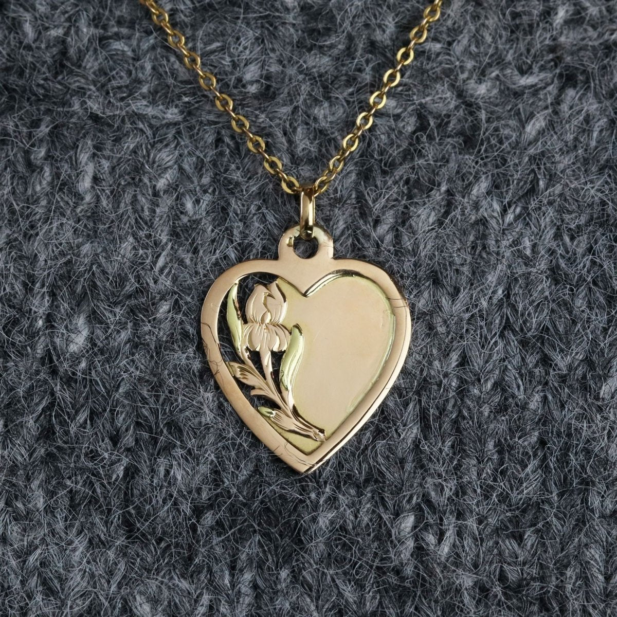 Médaille cur ajouré or rose - Castafiore