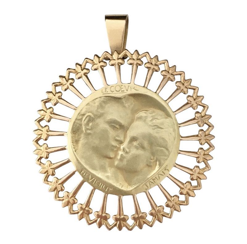 Médaille EMILE MONIER Ronde en or jaune et rose - Castafiore