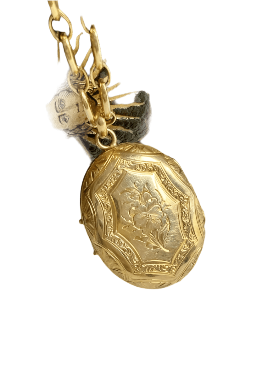 Médaille en or jaune, émail, perles et rubis - Castafiore