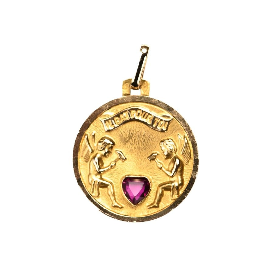 Médaille en or jaune et rubis - Castafiore