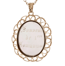 Médaille en or rose et nacre - Castafiore