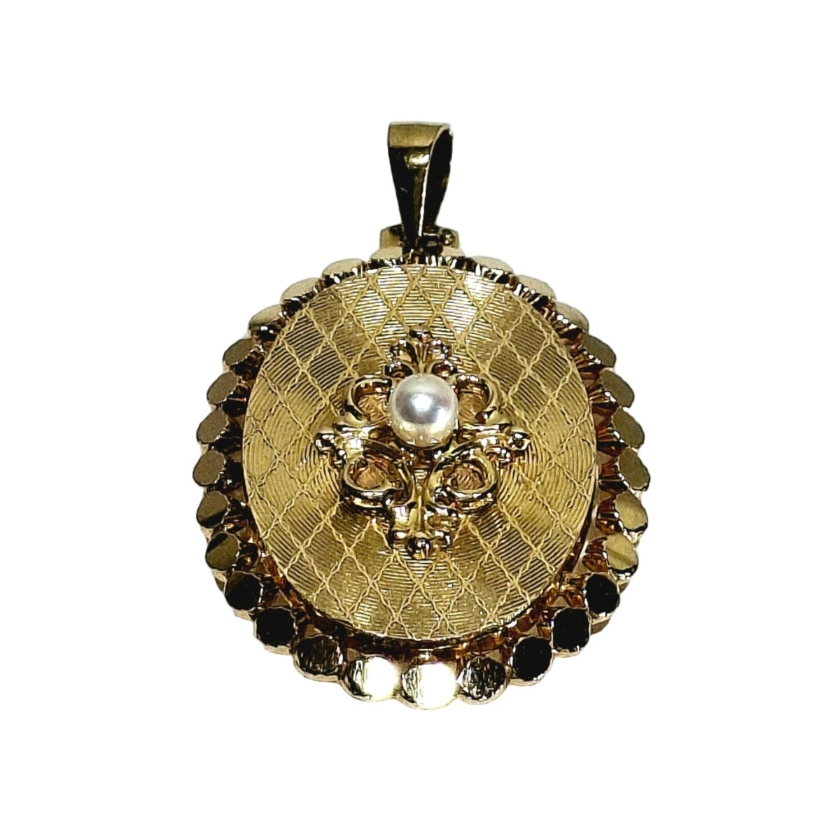 Médaille en or rose et perle - Castafiore