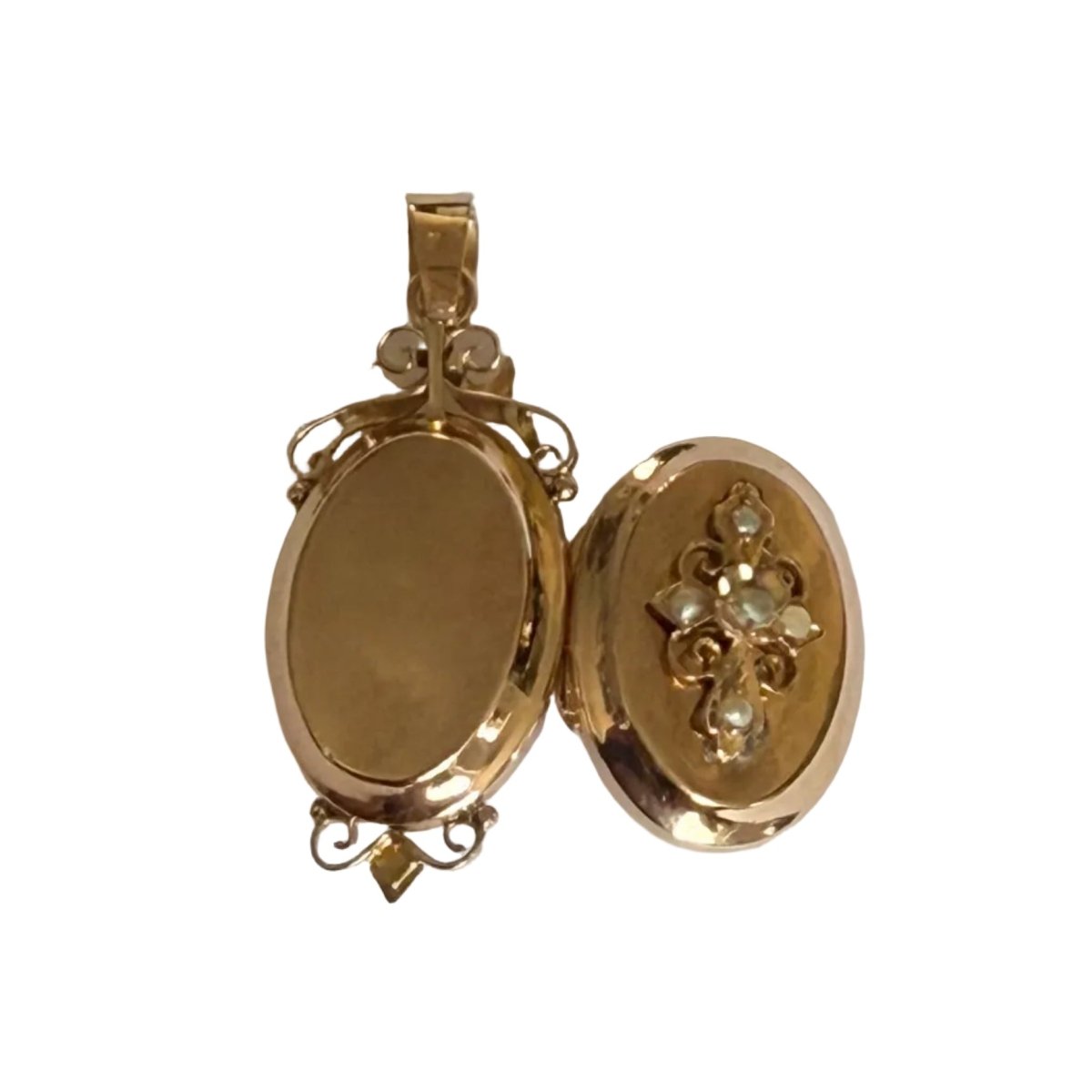 Médaille en or rose et perle - Castafiore