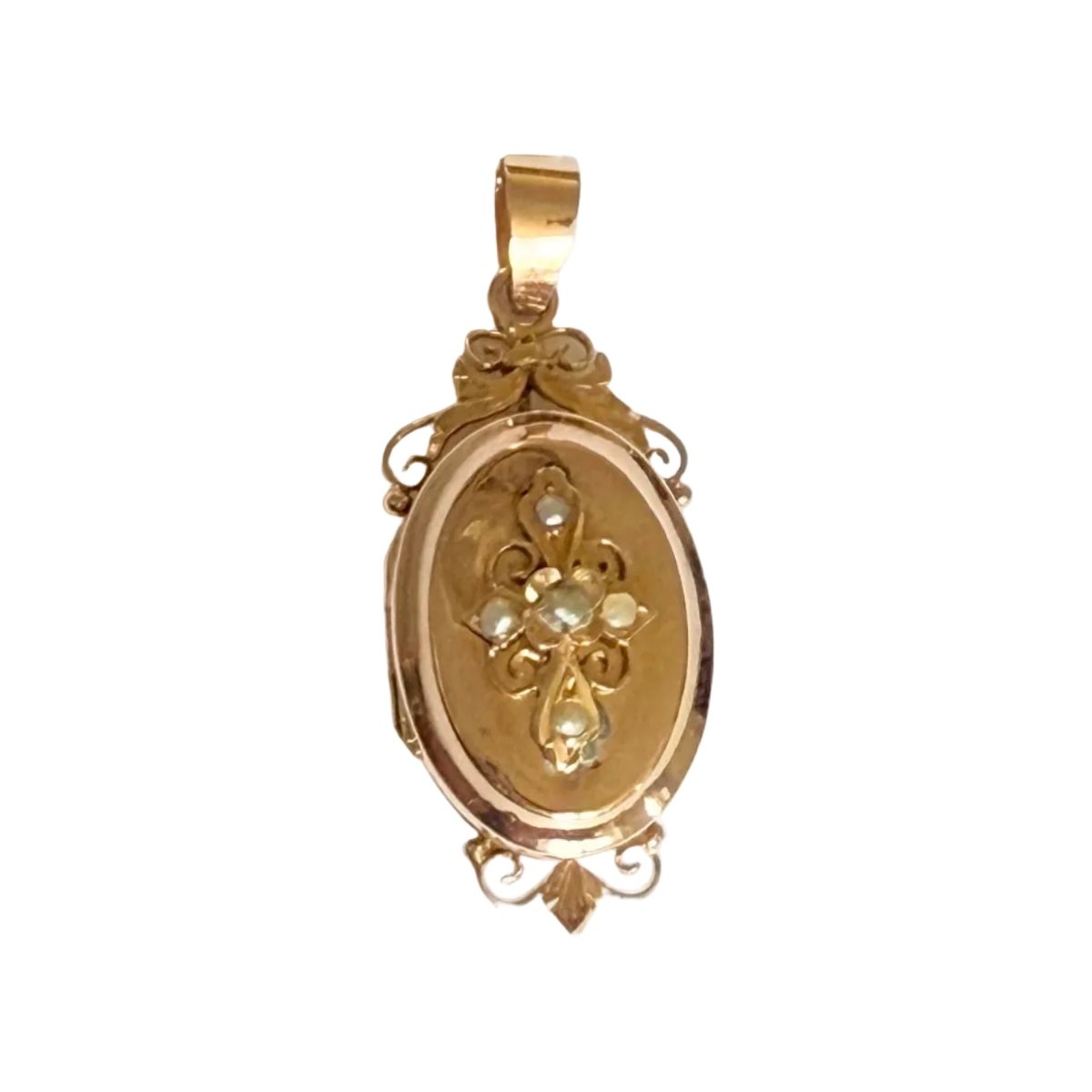 Médaille en or rose et perle - Castafiore