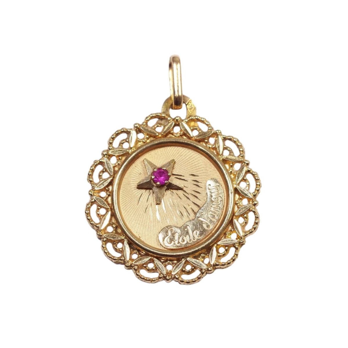 Médaille Étoile d’Amour vintage en or - Castafiore