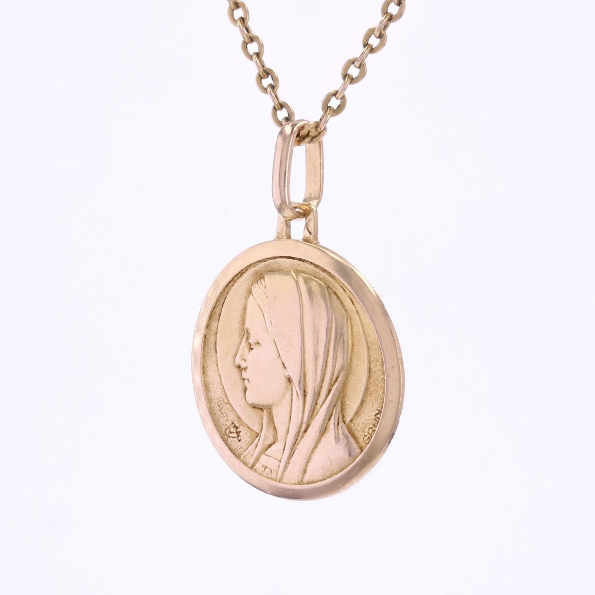 Médaille GRÜN Vierge en or rose - Castafiore