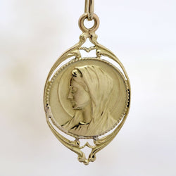 Médaille or jaune ajourée Vierge - Castafiore