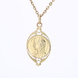 Médaille or jaune ajourée Vierge - Castafiore