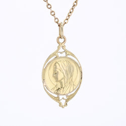 Médaille or jaune ajourée Vierge - Castafiore
