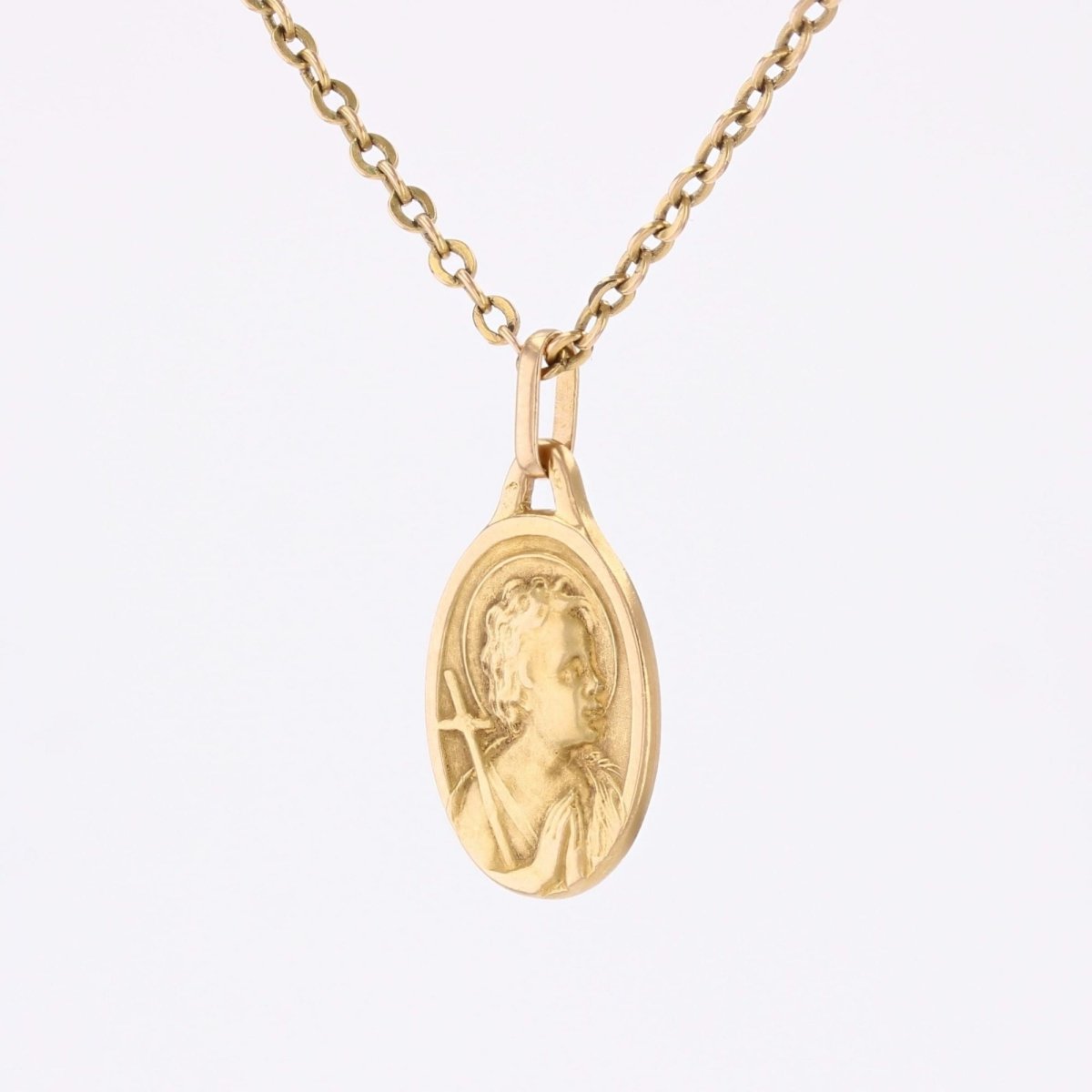 Médaille or jaune Ange en prière - Castafiore