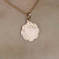 Médaille or rose polylobée ancienne - Castafiore