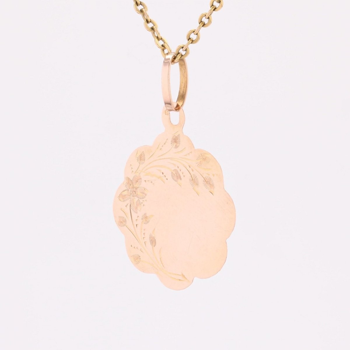 Médaille or rose polylobée ancienne - Castafiore