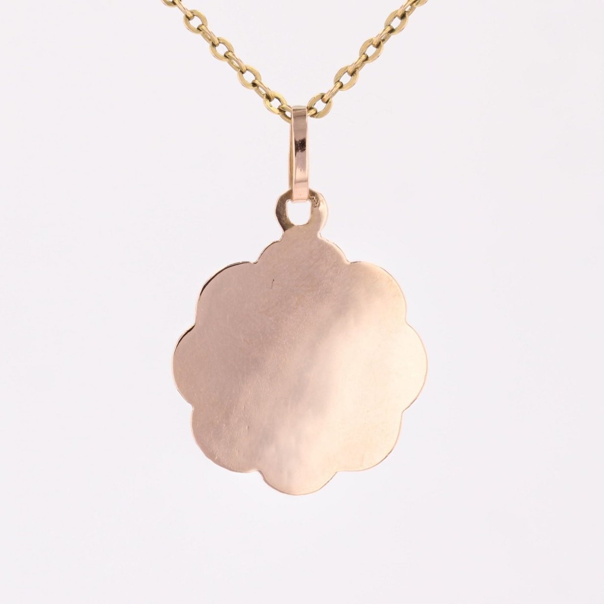 Médaille or rose polylobée ancienne - Castafiore