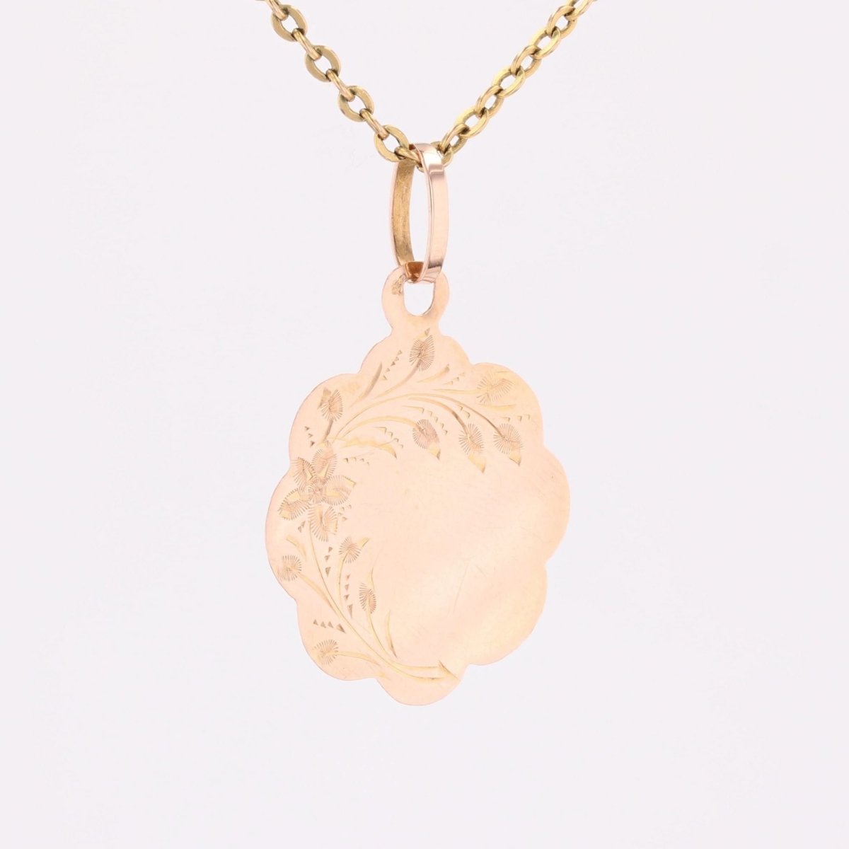Médaille or rose polylobée ancienne - Castafiore