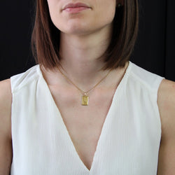 Médaille rectangulaire or jaune Saint Christophe - Castafiore