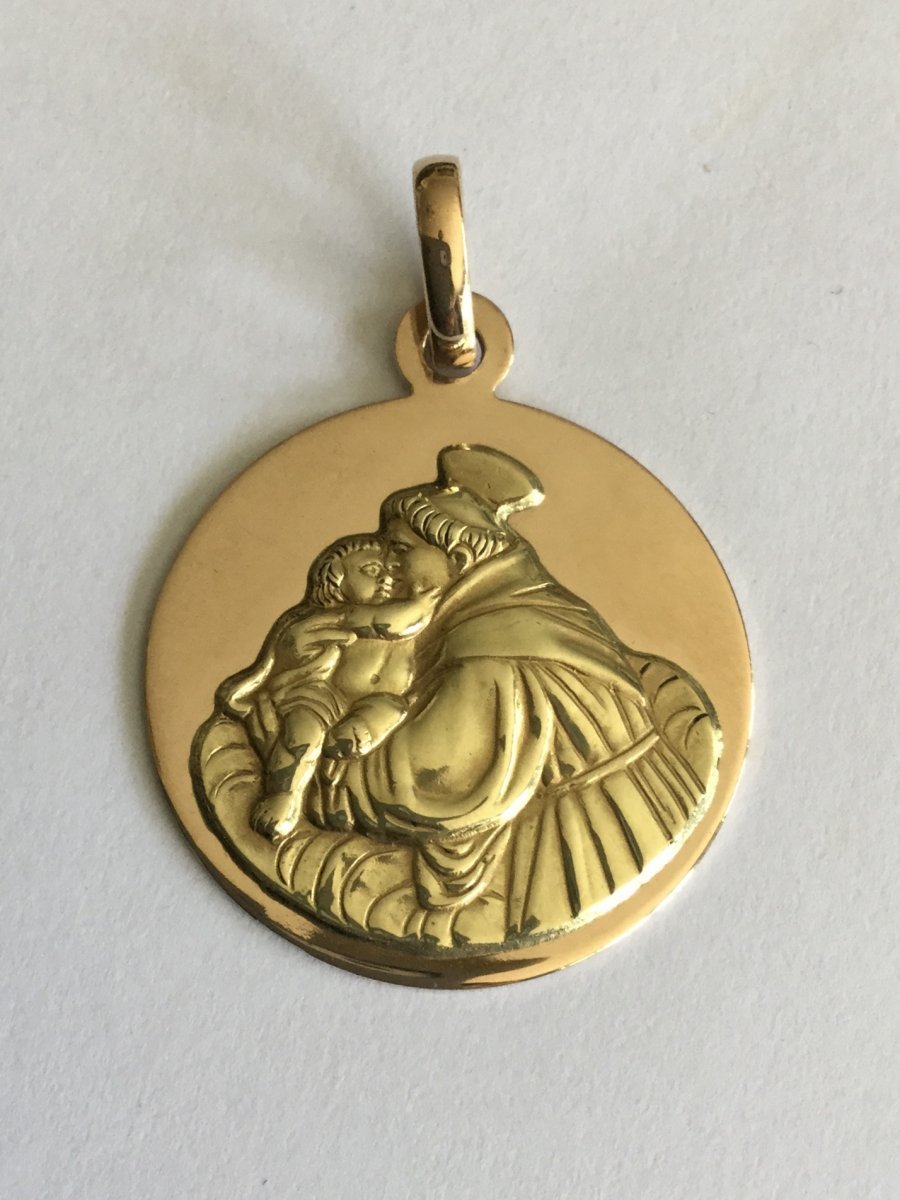 Médaille Religieuse En Or Jaune Et Rose - Castafiore