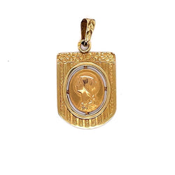 Médaille Vierge Art - nouveau Or Jaune signée Jules Holy - Castafiore