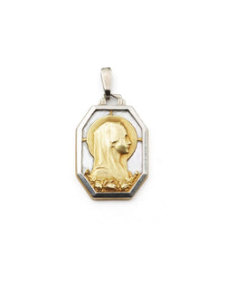 Médaille Vierge Marie Art deco en platine - Castafiore