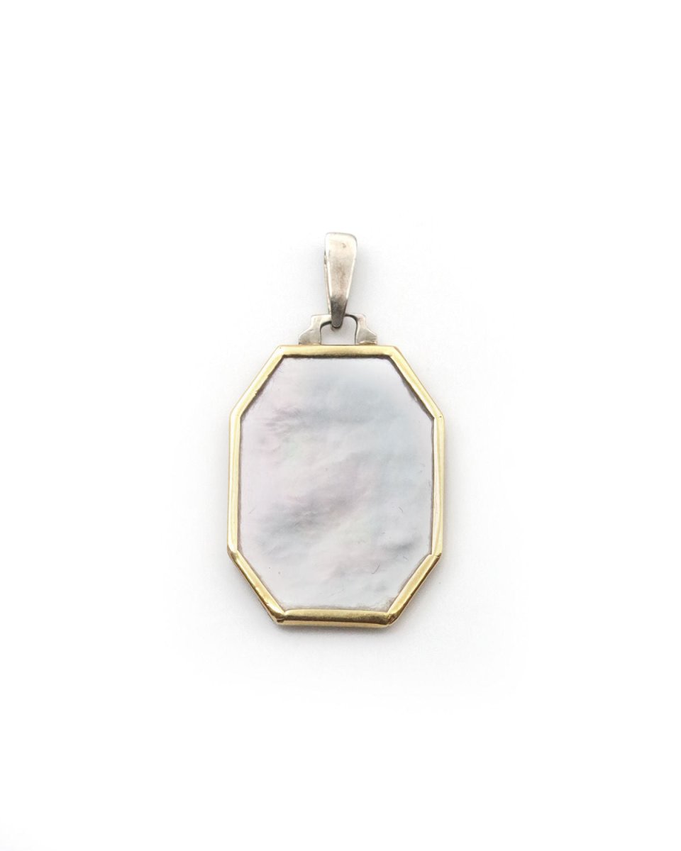 Médaille Vierge Marie Art deco en platine - Castafiore