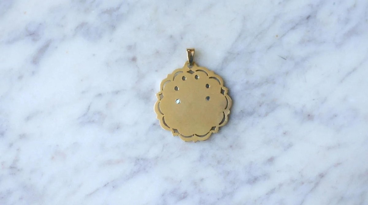 Médaille Vierge Marie Damants Or Jaune - Castafiore